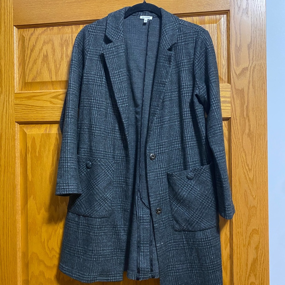 Women's Gray Plaid cardigan